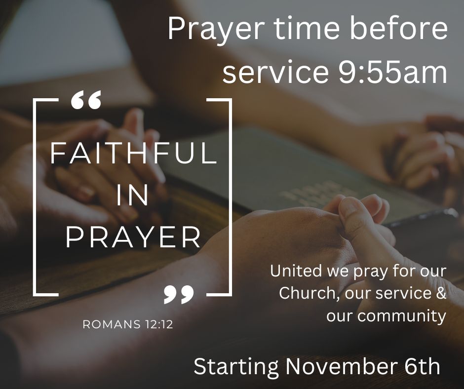 Join us for a time of prayer before our 10am Sunday morning services start
